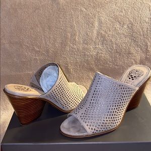 Vince Camuto cashmere True Suede slip on heels